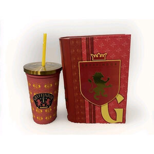 HARRY POTTER 'GRYFFINDOR' HOGWARTS BOOK POPCORN TIN & CUP REGAL CINEMARK ~ NEW